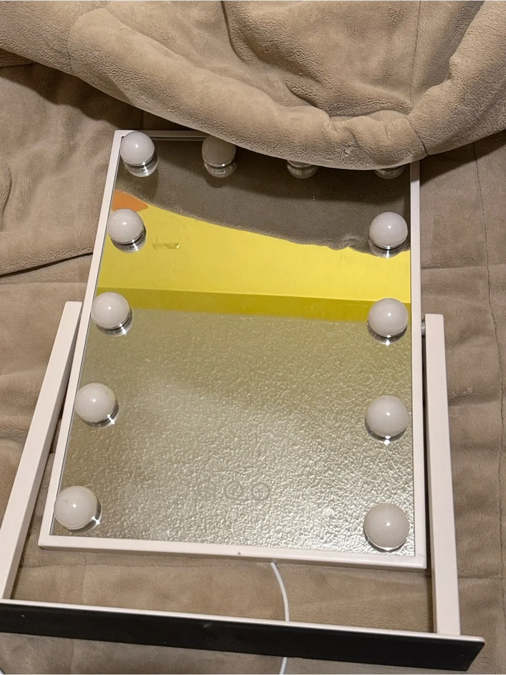 White LED Vanity Mirror with Hollywood Bulbs - Home Bath